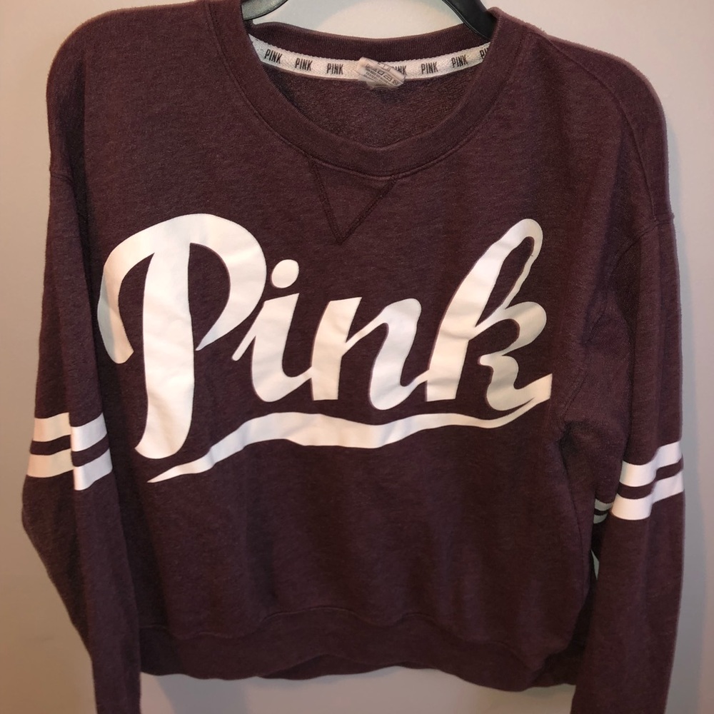Large pink Victoria secret Maroon sweatshirt